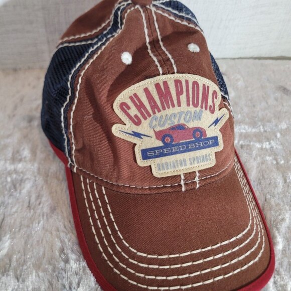 Disney Champions Speed Shop Baseball Cap Strapback Mesh Patch Hat - Picture 7 of 8